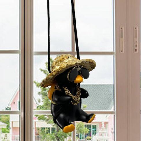 Cute Swinging Duck Car Mirror Hanging Accessories Rear View Mirror Hanging Ornament for Men Women (White Duck) in Saudi Arabia