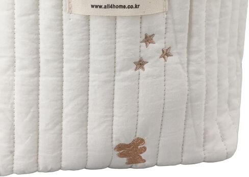 Quilting Embroidered Diapers Bag, Cotton Baby Stroller Zipper Bag with Smooth Zipper and Ergonomic Handle, for Bottle Wipes Pacifier Toys Outdoor Travel (Bear) in Saudi Arabia