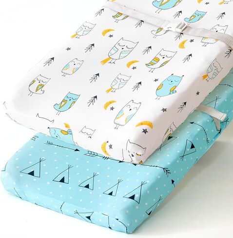 Stretchy Changing Pad Covers for Boys Girls,2 Pack Jersey Knit,Elephant & Whale in Saudi Arabia