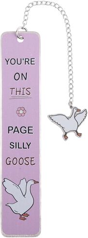 Silly Goose Bookmark, Funny & Cute Zinc Alloy Bookmark Book Perfect Reading Accessory for Women Men Kids Teens & Book Lovers Ideal Gifts for Reading Clubs (Silver) in Saudi Arabia