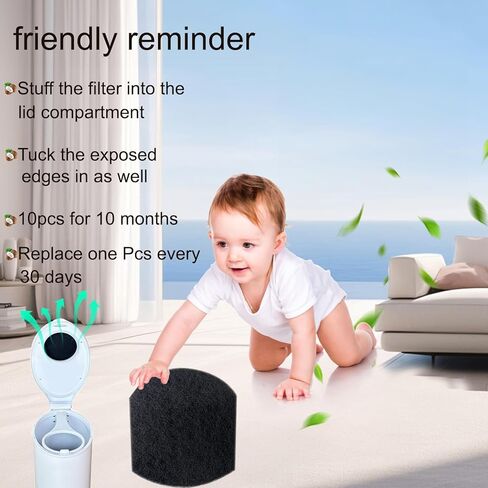 10 قطع من مزيل الروائح الكريهة لسطل حفاضات الأطفال من أوبي، فلاتر ماصة للروائح الفحمية النشطة متوافقة مع فولاذ أوبي، ملاءمة دقيقة، قفل الرائحة والحفاظ على انتعاش غرفة الأطفال in Kuwait