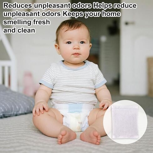 12pcs Carbon Filter Refills for Diaper Genie, Activated Charcoal Smell Absorbing Deodorizer Complete Bulk for Playtex Diaper Genie Cans Closets & Shoe Cabinets (20g) in Saudi Arabia