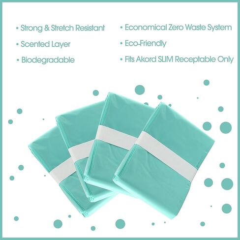 Adult Diaper Liner Refills Compatible with Janibell Akord 280 Slim 2 Pack for 720 Diapers (Extra 10% Length & 30% Thickness) Incontinence Disposal System Plant Scent to Eliminate Waste/Odor Resistant in Saudi Arabia