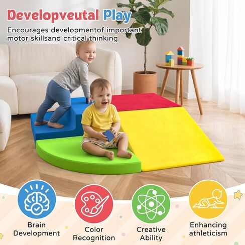 ألعاب تسلق كبيرة للأطفال الصغار، مكعبات تسلق رغوية للأطفال الصغار، مكعبات إسفنجية ناعمة للأطفال للتسلق، مجموعة لعب ناعمة مكونة من 4 قطع، صالة ألعاب رياضية داخلية في الغابة للأطفال الصغار من 1 إلى 3 سنوات، تنسيق الألوان، المهارات الحركية in Kuwait