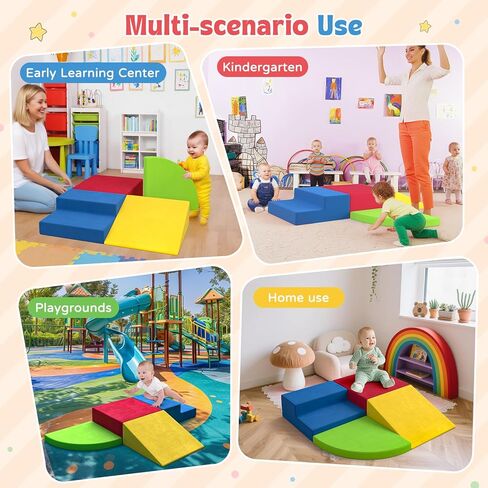 ألعاب تسلق كبيرة للأطفال الصغار، مكعبات تسلق رغوية للأطفال الصغار، مكعبات إسفنجية ناعمة للأطفال للتسلق، مجموعة لعب ناعمة مكونة من 4 قطع، صالة ألعاب رياضية داخلية في الغابة للأطفال الصغار من 1 إلى 3 سنوات، تنسيق الألوان، المهارات الحركية in Kuwait