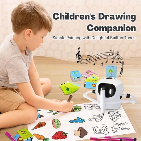 Drawing Robot for Kids with 150 Cards, Voice Interactive Educational Drawing Machine, Montessori Painting Learning Toys for 3 4 5 6 7 8 Year Old Boys Girls Birthday Party in Kuwait