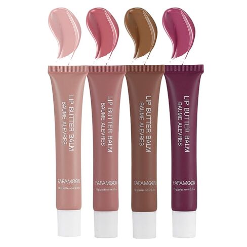 4PCS Moisturizing Lip Gloss Set, Hydrating & Plumping Lip Butter Balm, Glossy Tinted Lip Oil for Soft Smooth Lips, Non-Sticky Lip Tint Makeup Gift Set (1-2-3-4) in Saudi Arabia