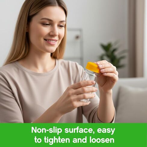 10PCS Baby Bottle Caps for Dr Brown Narrow Bottles, Travel Bottle Lids Replacement for Narrow-Neck Bottle, Tight and Leak-Proof, Yellow in Saudi Arabia