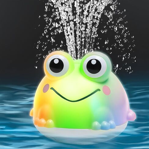 Light Up Baby Bath Toys,Frog Sprinkler Bathtub Toys for Kids Ages 1-3 Babies 6-18 Months,Water Swimming Fountain Toys,Infant Toddler Newborn Boys Girls Birthday Baby Gifts in Saudi Arabia