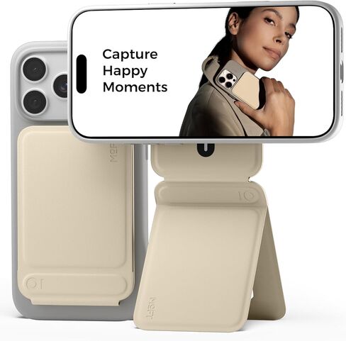 MOFT حامل ثلاثي القوائم للهاتف iPhone، حامل iPhone متعدد الزوايا، حامل هاتف خفيف الوزن ومحمول، مغناطيس قوي، جلد نباتي MOVAS، أساسيات السفر، رذاذ مهدئ (بدون فتحة للبطاقة) in Saudi Arabia