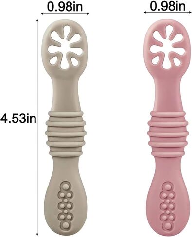 PandaEar 7 Pack Silicone Baby Feeding Spoon | Baby Led Weaning Supplies | Toddler Infant Feeding Spoon First Stage in Saudi Arabia