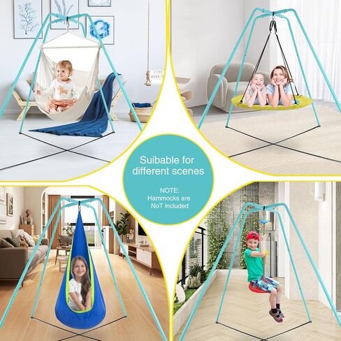 Swing Stand for Kids & Adults,Heavy Duty Swing Frame,Supports 330 lbs,Fits Most Saucer & Tree Swings &Sensory Swing,Indoor/Outdoor Use (Seat NOT Included) (Gray) in Saudi Arabia