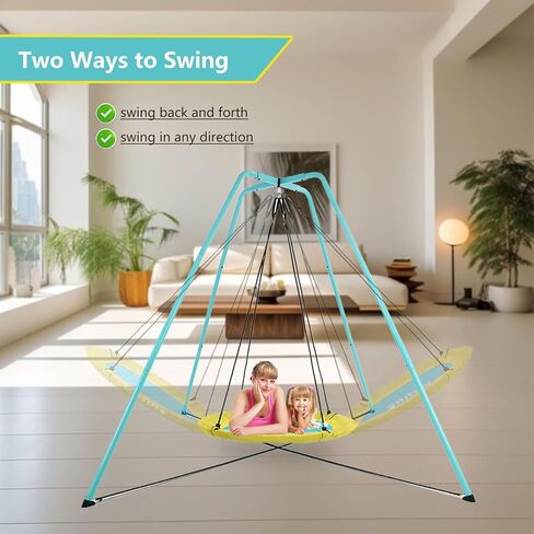 Swing Stand for Kids & Adults,Heavy Duty Swing Frame,Supports 330 lbs,Fits Most Saucer & Tree Swings &Sensory Swing,Indoor/Outdoor Use (Seat NOT Included) (Gray) in Saudi Arabia