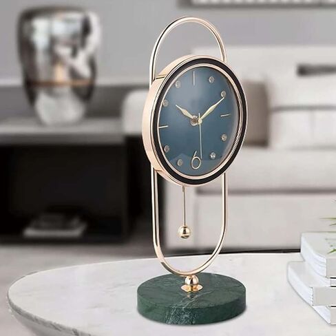 Rustic Shelf Clock Silent Table, Pendulum Desk, Small Decorative Mantel Clocks for Living Room Bedside Decoration Gift in Saudi Arabia
