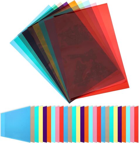 27 Pcs Transparent Colorful Decorative Window Film Anti UV Colorful Adhesive Vinyl Heat Insulation Solar Window Tinting Sheets Glass Film for Christmas Home Decoration (9 Colors, 7.9 x 11.8 Inch) in Saudi Arabia