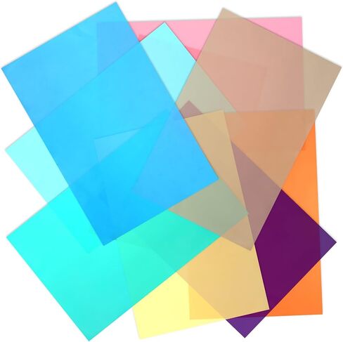 27 Pcs Transparent Colorful Decorative Window Film Anti UV Colorful Adhesive Vinyl Heat Insulation Solar Window Tinting Sheets Glass Film for Christmas Home Decoration (9 Colors, 7.9 x 11.8 Inch) in Saudi Arabia