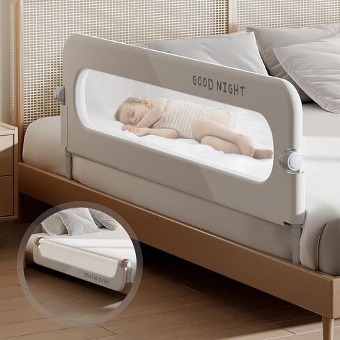 Foldable Toddler Bed Rails - Kids Guard Bumper for Crib Safe Bed Side Rail for Twin Queen King Full Size Beds 32inch in Saudi Arabia