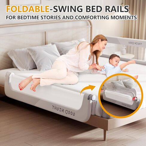 Foldable Toddler Bed Rails - Kids Guard Bumper for Crib Safe Bed Side Rail for Twin Queen King Full Size Beds 32inch in Saudi Arabia