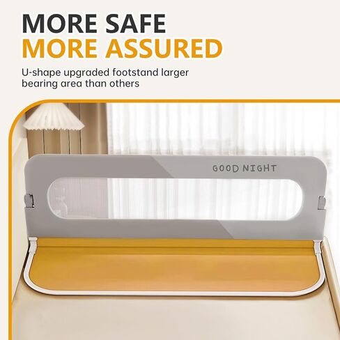 Foldable Toddler Bed Rails - Kids Guard Bumper for Crib Safe Bed Side Rail for Twin Queen King Full Size Beds 32inch in Saudi Arabia