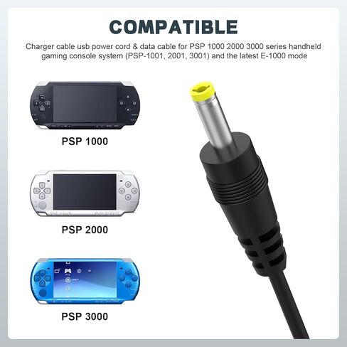 Zosvoses PSP USB Charging Cable Compatible with Sony PSP 1000 2000 3000 Series Handheld Gaming Console System, 3.3ft in Saudi Arabia