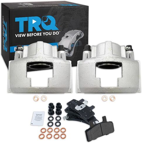 TRQ Front Brake Caliper Set Brake Pads Semi-Metallic Compatible with 90-00 Cadillac 88-02 Chevrolet 94-99 Dodge GMC in Saudi Arabia
