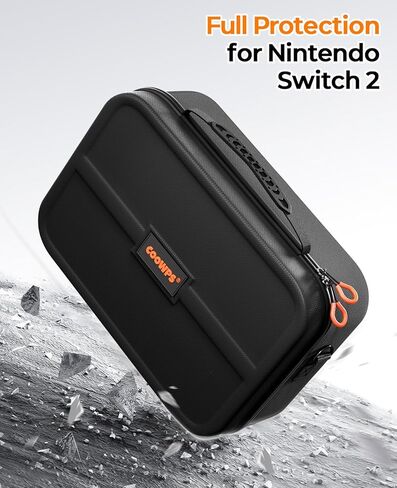 حقيبة حمل COOWPS Switch 2 2025، مع 4 قطع مقابض إبهام، 20 فتحة لبطاقة الألعاب، حقيبة تخزين صلبة للسفر حماية كاملة الكل في واحد لملحقات وحدة تحكم Nintendo Switch 2 Pro in Kuwait