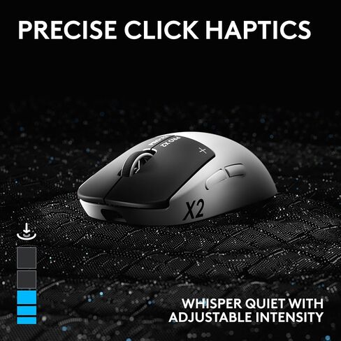Logitech PRO X2 SUPERSTRIKE Lightspeed Wireless Gaming Mouse, Ultra-Fast Performance, Ultra Lightweight (61 g), Customizable Click Haptics, USB-C Charging, for PC/Mac/Laptop - White in Kuwait