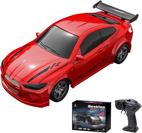 1:64 Scale Cartoon RC Drift Car مع مصابيح LED ذات 6 ألوان و Boost الفوري-Type-C Charge ، 2.4 جيجا هرتز التحكم عن بُعد ، أوضاع الانجراف القابلة للتعديل-Racer Mini Racer Interactive Mini Light in Kuwait