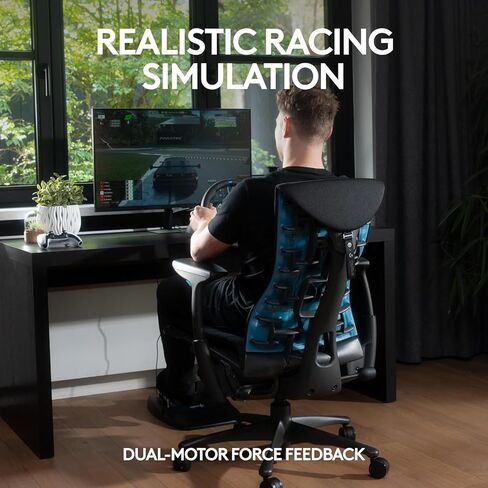 عجلة سباق Logitech G29 Driving Force ودواسات أرضية، ردود فعل حقيقية للقوة، غطاء عجلة قيادة جلدي لأجهزة PS5، PS4، PC، Mac - أسود (متجدد) in Kuwait