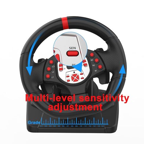 DOYO PS4 Steering Wheel and pedals and shifter, volante para PC, 180°gaming racing wheels Dual-Motor Feedback Driving Force for PS3/PS4/PC/Nintendo Switch/Android in Kuwait