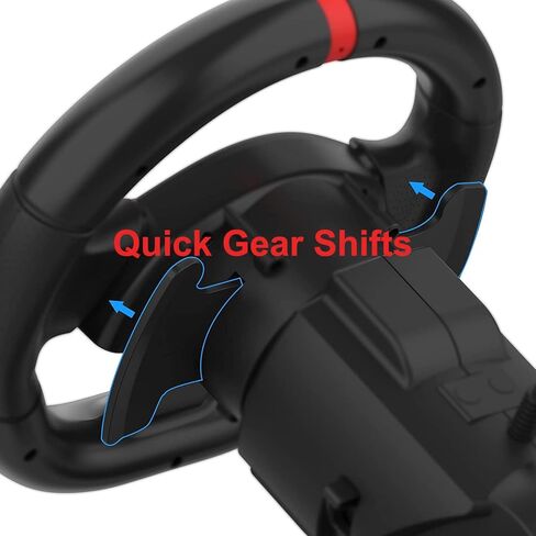 DOYO PS4 Steering Wheel and pedals and shifter, volante para PC, 180°gaming racing wheels Dual-Motor Feedback Driving Force for PS3/PS4/PC/Nintendo Switch/Android in Kuwait