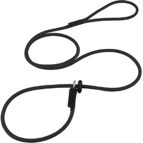 مقود الكلب الرصاص القابل للانزلاق -حبل تدريب قوي على النايلون مع سدادة قابلة للتعديل بنابض -5/16 "× 4/5/6ft -لا تسحب المقود الثقيل للكلاب الكبيرة المتوسطة (أسود ، 4 أقدام) in Kuwait