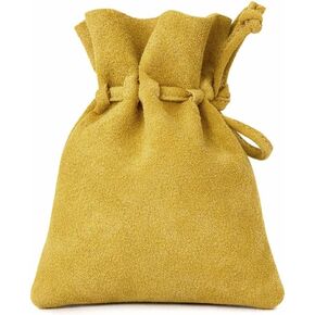 Medieval Drawstring Coin Pouch Bag, Leather Coin Pouch，Renaissance Drawstring Pouch Dice Bag, Small Coin Purse for Women/Men, Brown Swayze Suede in Saudi Arabia