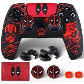 ملصق غطاء جلدي من السيليكون × 1 ومقابض موسع × 2 لوحدة تحكم PS5 Deapool in Kuwait