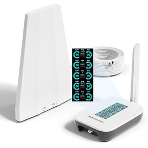 معزز الهاتف الخليوي للمنزل، شاشة LCD ذكية، معزز إشارة الهاتف الخليوي حتى 5000 قدم مربع، تعزيز 5G و4G LTE لجميع شركات النقل الأمريكية - Verizon، AT&T، T-Mobile والمزيد، معتمد من لجنة الاتصالات الفيدرالية (FCC) in Kuwait