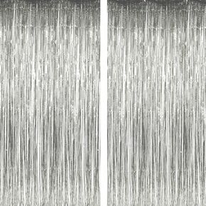 2 حزمة من ستائر الرقائق المعدنية خلفية ذهبية معدنية بهرج من الرقائق المعدنية ستائر كشك الصور لعيد الميلاد والزفاف والكريسماس ورأس السنة الجديدة وديكورات حفلات الاحتفالات (ذهبي) in Kuwait