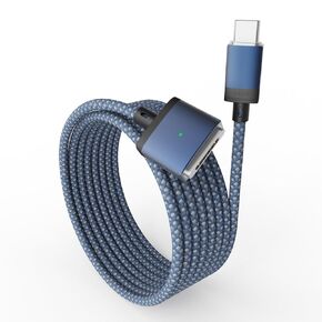 كابل USB-C إلى مغناطيسي 140 واط لشحن M4 MacBook Pro Air، 6.6 قدم متوافق مع كابل MagSafe 3 لجهاز MacBook Air (15''13''M4 2025، M3 2024، M2 2023، M2 2022)، Pro(16"14"2024/2023/2021) أزرق-2 متر in Kuwait
