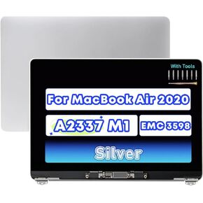 استبدال شاشة A2337 لجهاز MacBook Air M1 2020 A2337 EMC 3598 MGN63 MGN93 MGND3 MGN73 MGNA3 MGNE3 661-16807 661-16806 661-16808 عرض Retina LCD مجموعة علوية كاملة 13.3 بوصة 2560x1600 (فضي) in Kuwait