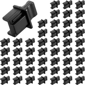 50 قطعة من أغطية غبار RJ45، واقي منفذ إيثرنت LAN، أسود من السيليكون، منفذ محور إيثرنت RJ45، سدادة سيليكون مضادة للغبار، غطاء سدادة لحماية منافذ الإناث، محول وسائط جهاز التوجيه in Kuwait