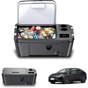 ثلاجة سيارة لـ Tesla Model Y 12V Fridge Cooler 2019-2025،21QT(20L) فريزر سيارة -4 ℉-50 ℉ للسفر في الهواء الطلق / التخييم / الاستخدام المنزلي مع زر التحكم باللمس، ضاغط جودة منخفض الضوضاء، بارد سريع. in Kuwait