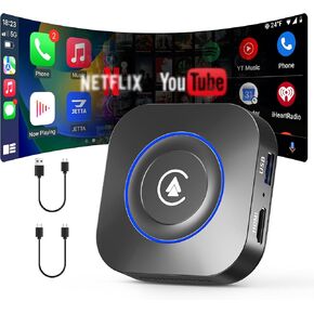 محول CarPlay اللاسلكي Magic AI Box، CarPlay وAndroid Auto المحدث، يدعم تثبيت تطبيق USB، مرآة الشاشة، التوصيل والتشغيل Magic Box لنظام iOS/Android والسيارات 2015+ in Kuwait