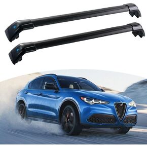 Lockable Roof Rail Rack Cross Bar Crossbar Fits for Alfa-Romeo Stelvio 2017 2018 2019 2020 2021 2022 2023 2024 in Kuwait