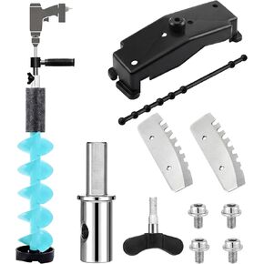 Lounsweer Ice Auger 6 Inch Floating Rotating Diameter Ice Fishing Auger Drill Bit with 2 Blades Nylon Attachment Convenient Fast Cutting Outdoor Equipment Tool for Deep Waters Fishing in Saudi Arabia