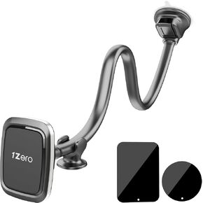 1Zero حامل هاتف سيارة مغناطيسي مطور لـ MagSafe، امتداد ذراع طويل 14 بوصة مع حامل هاتف شاحنة قوي بالشفط، حامل على الزجاج الأمامي متوافق مع iPhone 17 16 15 14 13 12 Pro Max Air in Kuwait