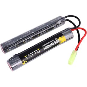 TATTU 9.6V NiMH Battery 1600mAh Butterfly Nunchuck Stick Rechargeable Battery Pack with TMY Connector for Airsoft ICS CA TM SRC JG G36 G&M733 in Saudi Arabia