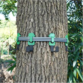شماعات القوس بحزام Treestand - تأتي مع 4 خطافات معدنية للعتاد، لإكسسوارات الصيد لمنصة حامل الشجرة بدون أجزاء بلاستيكية، تتضمن حقيبة تخزين in Kuwait