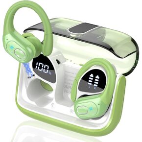 سماعة رأس بلوتوث 5.4 رياضية مع خطافات للأذن، إلغاء الضوضاء ENC، سماعة أذن مقاومة للماء IPX7، رمادي حديدي in Kuwait