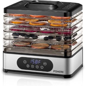 FOHERE Food Dehydrator, 5 BPA-Free Tray Dehydrators for Food and Jerky, Fruit, Herbs, Meat, Dog Treats, 48H Timer and 95-158°F Temperature Control, 400W Dehydrator Machine, 11.42" Stackable Trays in Saudi Arabia