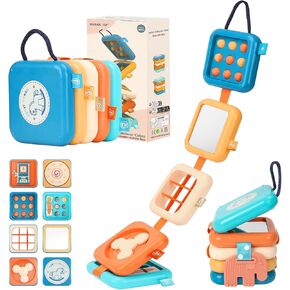 Busy Board for 1 2 3 Year Old - Montessori Travel Toy with Fine Motor Activities, Busy Cube Sensory Learning for Toddlers 1-3 - Perfect Baby Boy Girl Gift & Airplane Car Activity in Kuwait