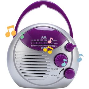 راديو دش مقاوم للماء، راديو حمام معلق AM FM قابل للتعديل، مع مقبض دوار لسهولة الضبط، بطارية راديو محمولة للطوارئ تعمل بالمنزل في الهواء الطلق in Kuwait